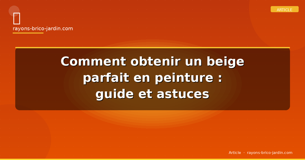 Comment obtenir un beige parfait en peinture : guide et astuces