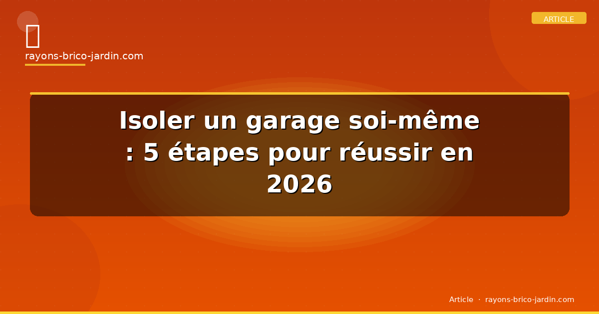 Isoler un garage soi-même : 5 étapes pour réussir en 2026