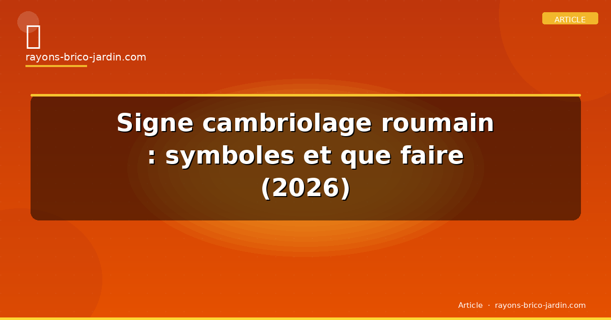 Signe cambriolage roumain : symboles et que faire (2026)