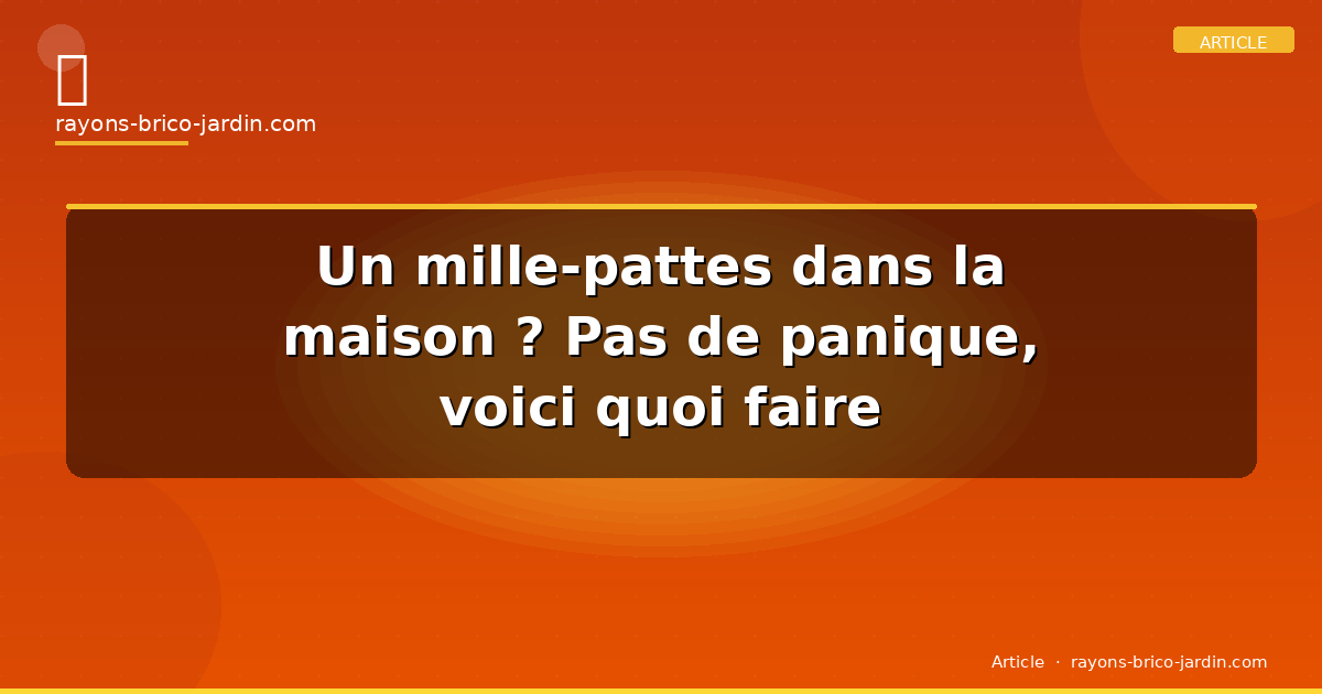 Un mille-pattes dans la maison ? Pas de panique, voici quoi faire